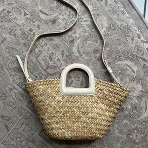 Madewell Mini Woven Seagrass Crossbody Bag / purse